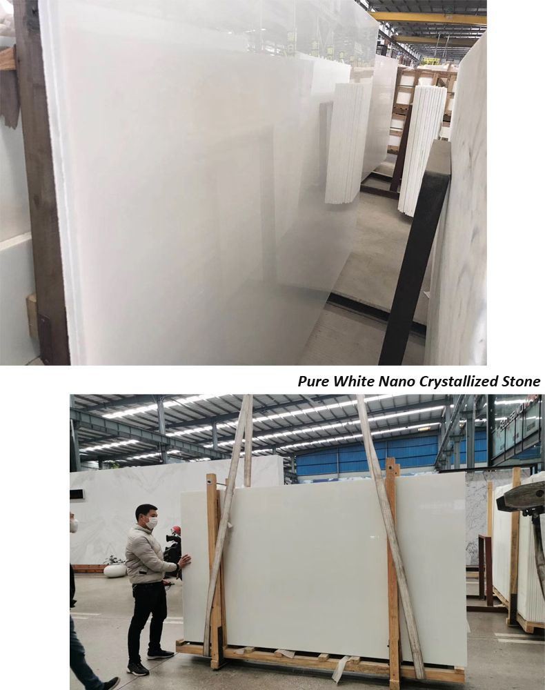 Nano White Glass Slabs
