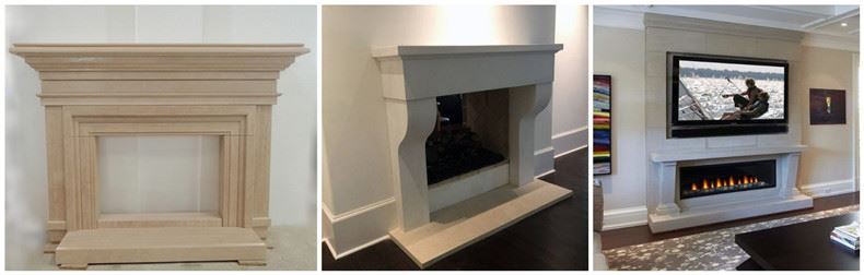 Limestone Fireplace