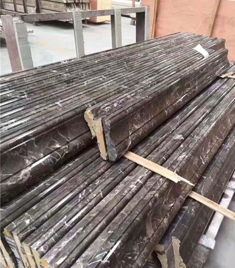 Dark Emperador Marble Border Line Application