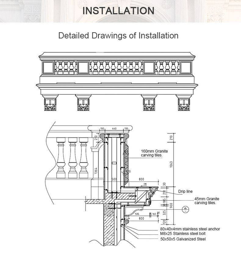 Limestone Balustrade Installation(001)