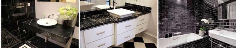 Nero Marquina Marble Bathroom Designs