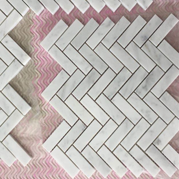 arabescato carrara herringbone flooring
