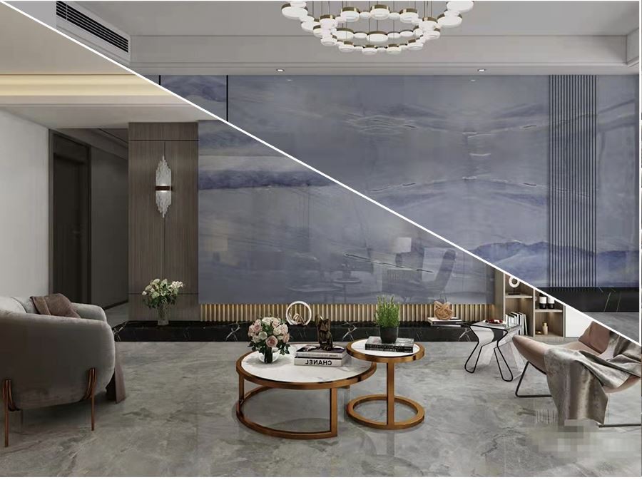 Azul Macaubas Quartzite TV Background Panel Tiles