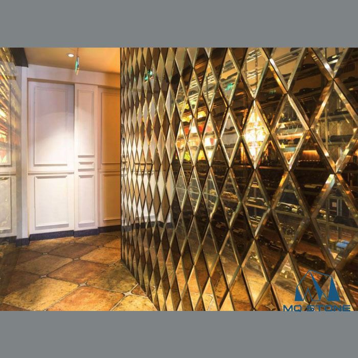 KTV Yellow glass mosaic tiles