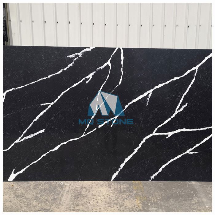 Calacatta Black Quartz Slab For Countertops