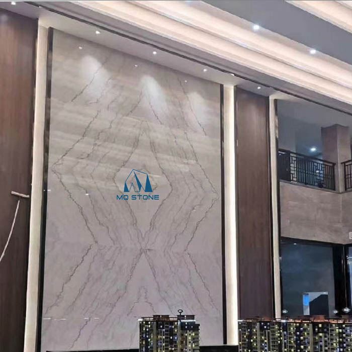 Guangxi white marble book match background