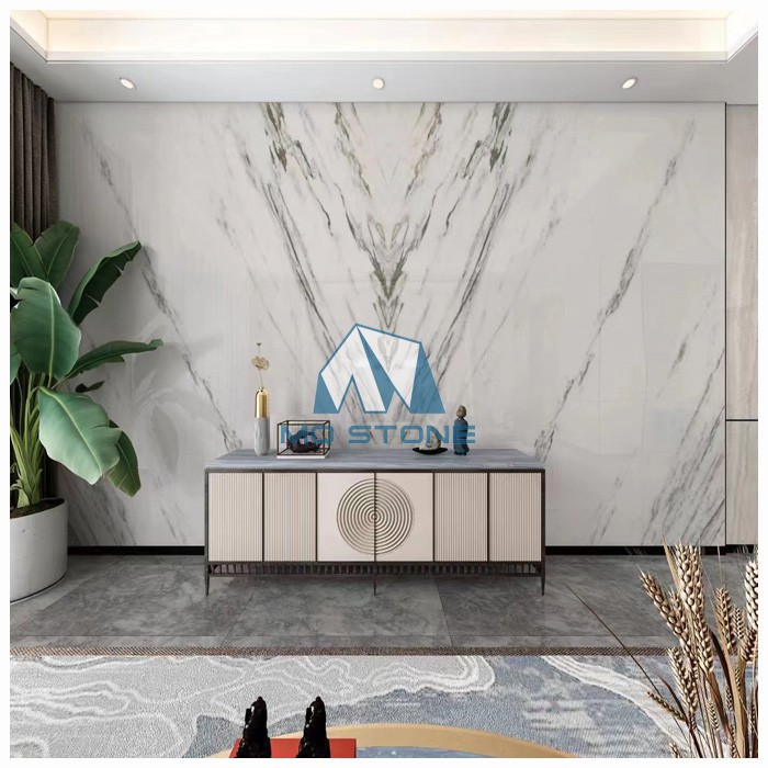 Book match calacatta white marble background