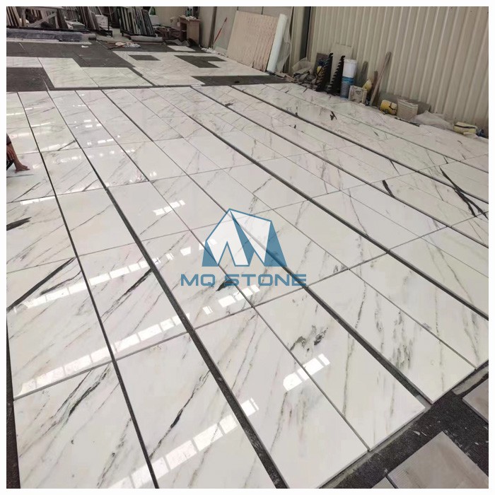 Polished oriental calacatta white marble tiles