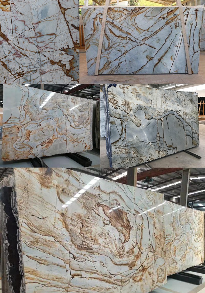 brazil blue mapa mundi quartzite slab