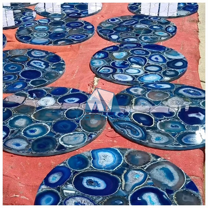 blue agate side table