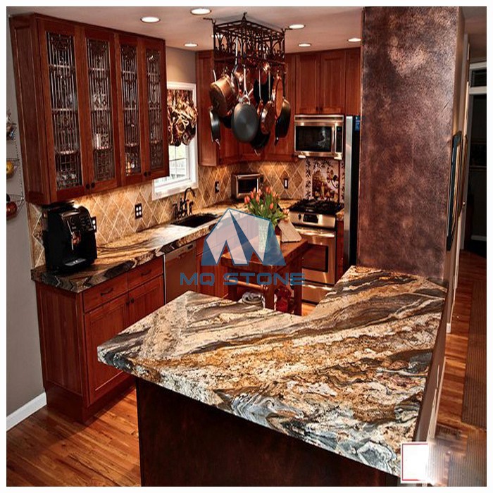Customized Magma Gold Granite L  Shape Countertops
