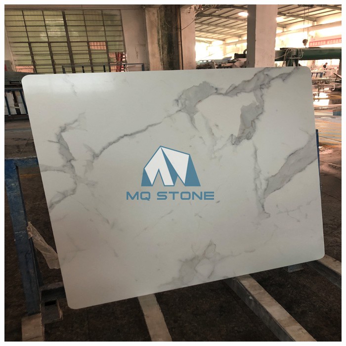 Square Statuario White Sintered Stone Table Tops