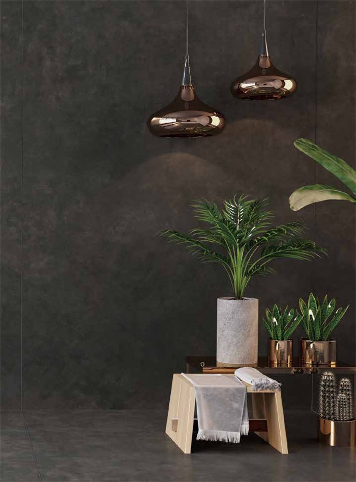 Lamina Dark Grey Sintered Stone walling
