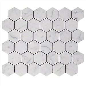 White Cararra Marble 3D Mosaic
